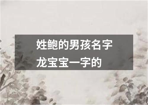 姓鲍的男孩名字龙宝宝一字的