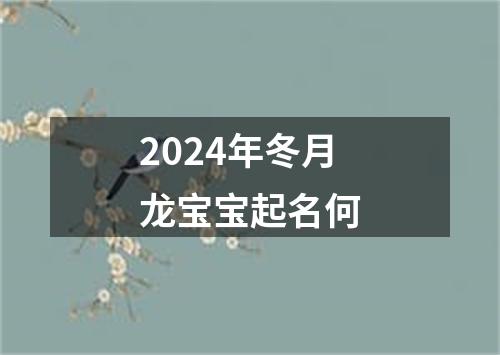 2024年冬月龙宝宝起名何