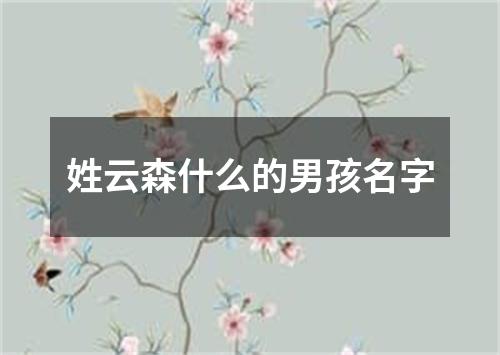 姓云森什么的男孩名字