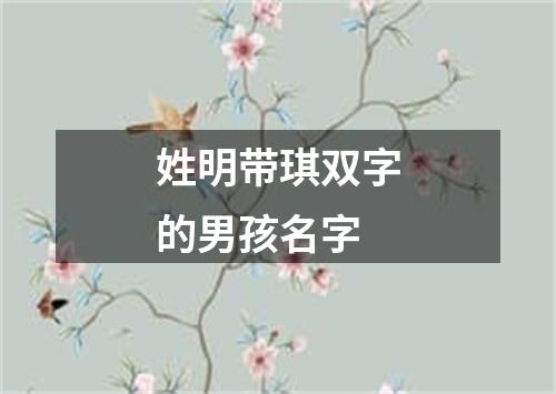 姓明带琪双字的男孩名字