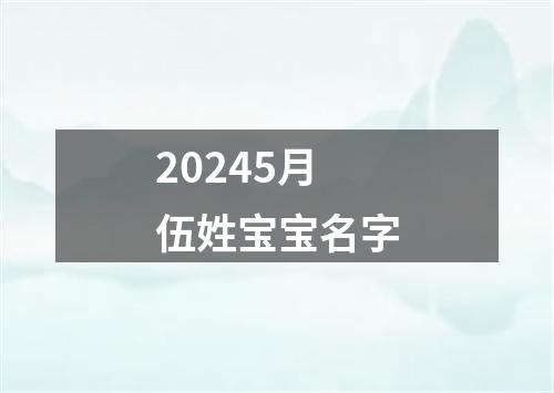 20245月伍姓宝宝名字