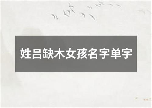 姓吕缺木女孩名字单字