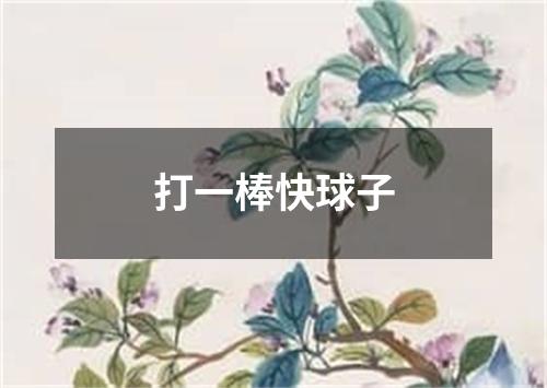 打一棒快球子