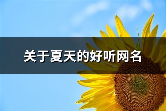 关于夏天的好听网名(共232个)