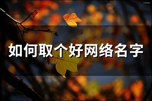 如何取个好网络名字(精选158个)