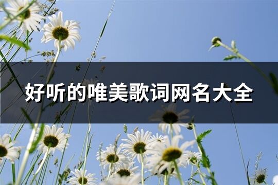 好听的唯美歌词网名大全(优选90个)