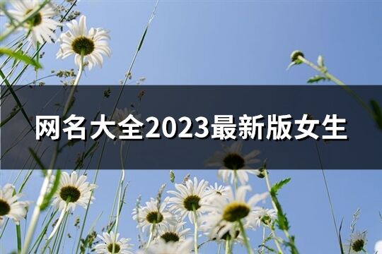 网名大全2023最新版女生(共903个)