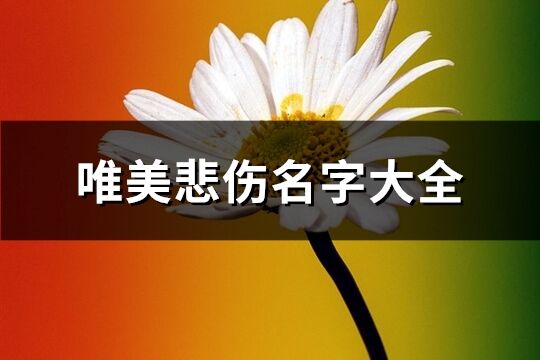 唯美悲伤名字大全(共180个)