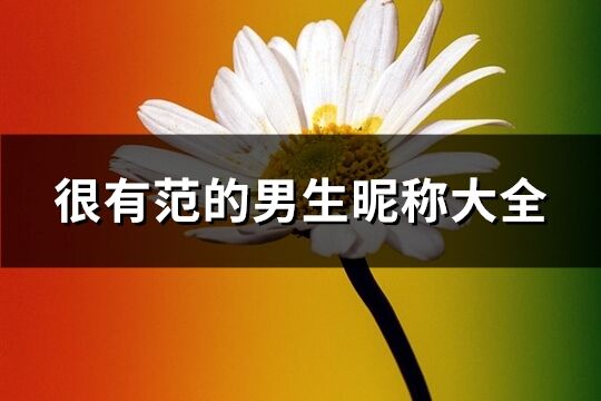 很有范的男生昵称大全(共381个)