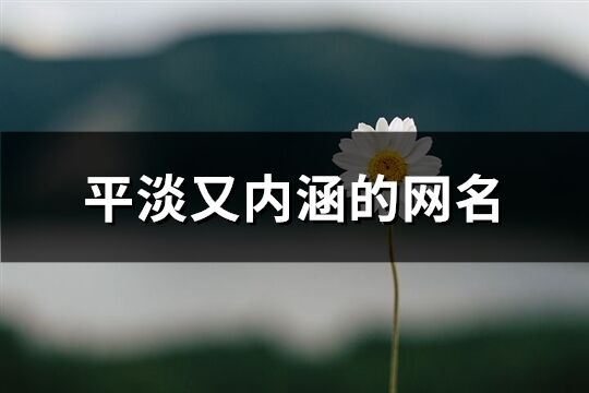 平淡又内涵的网名(精选131个)