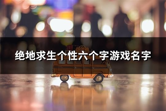 绝地求生个性六个字游戏名字(精选1078个)