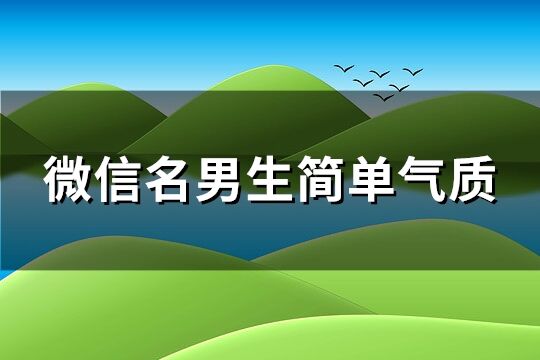 微信名男生简单气质(182个)