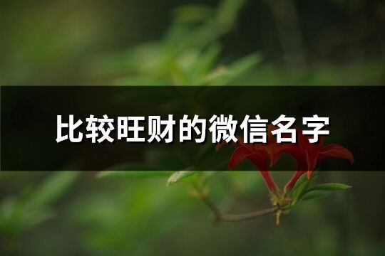 比较旺财的微信名字(273个)