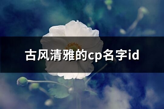 古风清雅的cp名字id(151个)