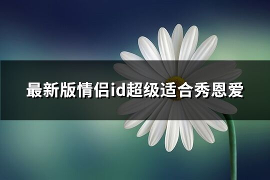 最新版情侣id超级适合秀恩爱(精选768个)