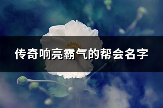 传奇响亮霸气的帮会名字(共183个)