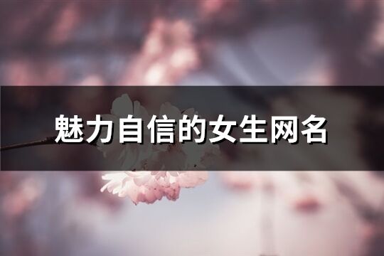 魅力自信的女生网名(318个)