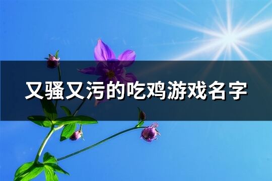 又骚又污的吃鸡游戏名字(共398个)