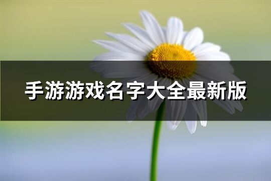 手游游戏名字大全最新版(744个)