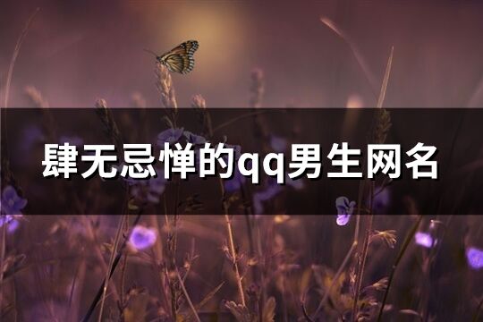 肆无忌惮的qq男生网名(319个)