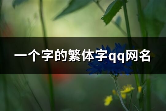 一个字的繁体字qq网名(共76个)