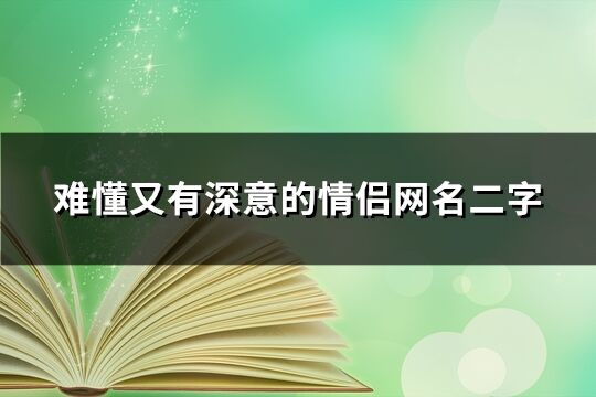 难懂又有深意的情侣网名二字(精选180个)