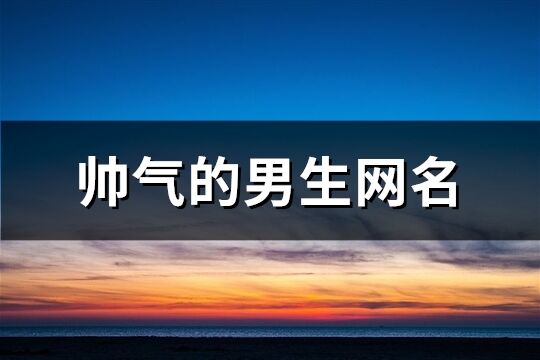 帅气的男生网名(精选159个)