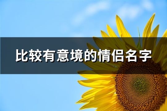 比较有意境的情侣名字(81个)