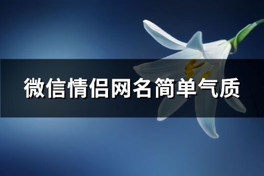 微信情侣网名简单气质(共247个)