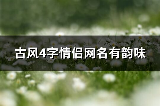 古风4字情侣网名有韵味(共486个)