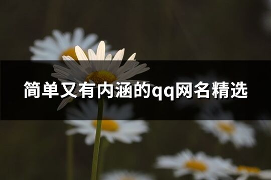 简单又有内涵的qq网名精选(318个)