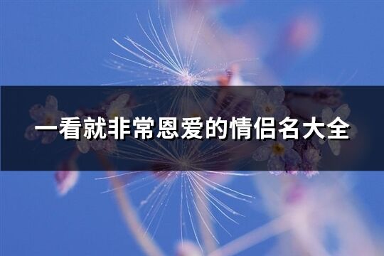 一看就非常恩爱的情侣名大全(320个)