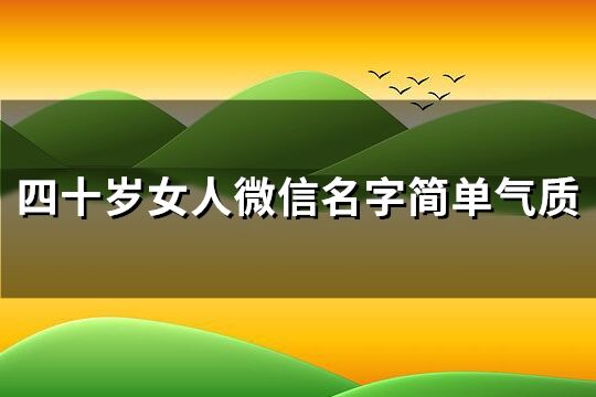 四十岁女人微信名字简单气质(共179个)