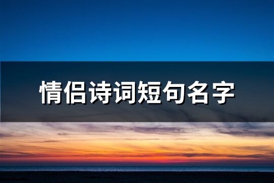 情侣诗词短句名字(共71个)