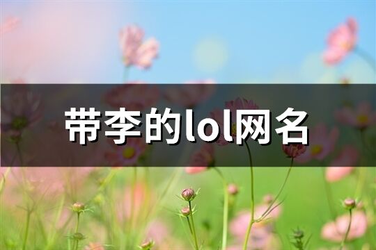 带李的lol网名(精选172个)