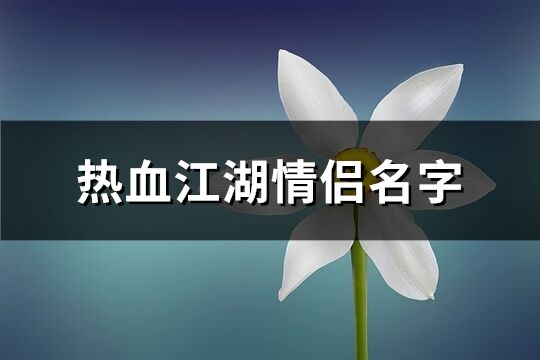 热血江湖情侣名字(精选149个)