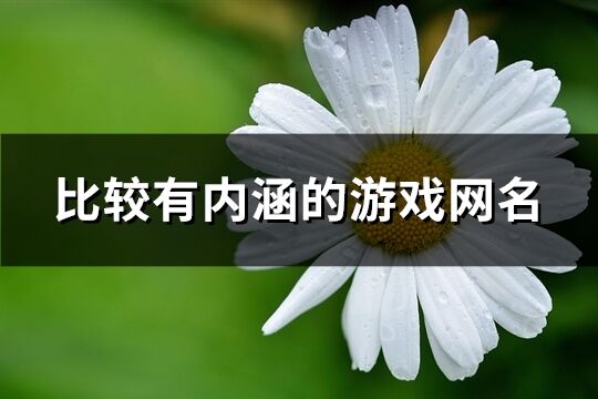 比较有内涵的游戏网名(245个)