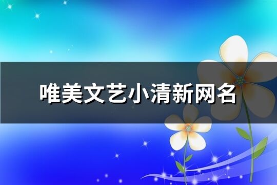 唯美文艺小清新网名(共617个)