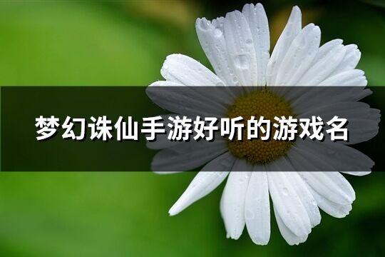 梦幻诛仙手游好听的游戏名(精选552个)