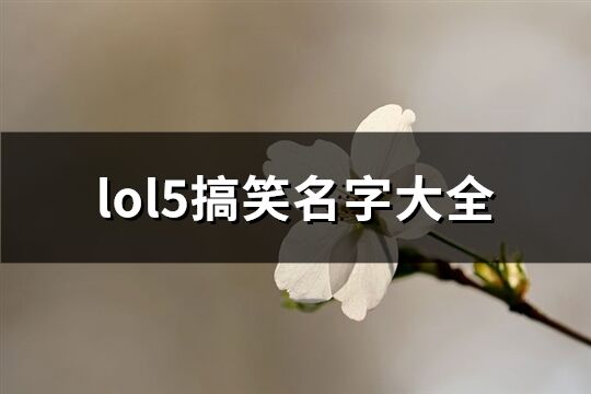 lol5搞笑名字大全(共181个)