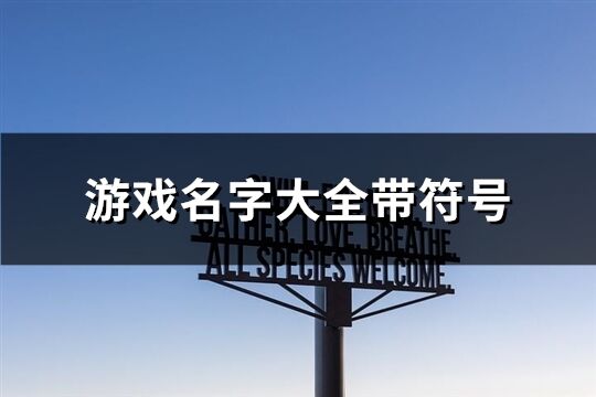 游戏名字大全带符号(325个)