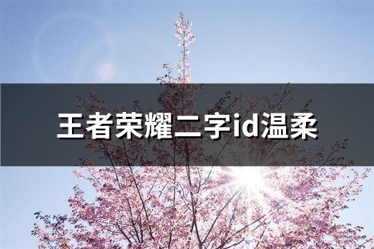 王者荣耀二字id温柔(共98个)