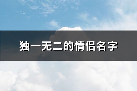 独一无二的情侣名字