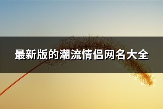 最新版的潮流情侣网名大全(共340个)