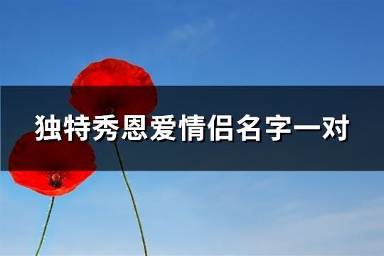 独特秀恩爱情侣名字一对(精选379个)