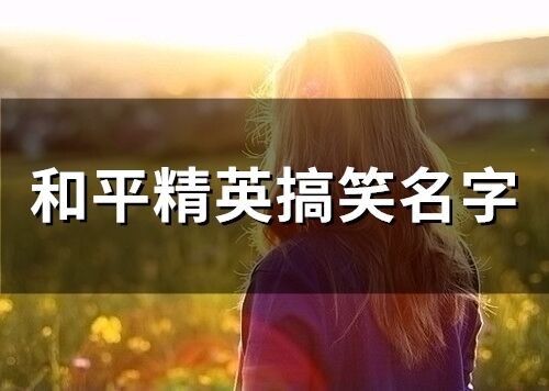 和平精英搞笑名字