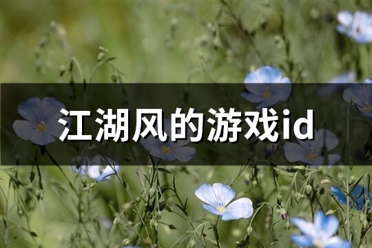 江湖风的游戏id(共107个)