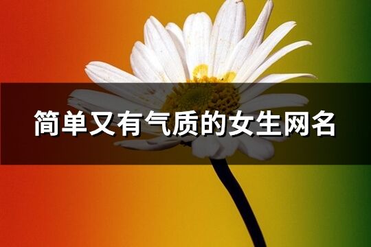 简单又有气质的女生网名(共595个)