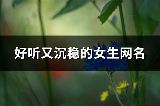 好听又沉稳的女生网名(共418个)