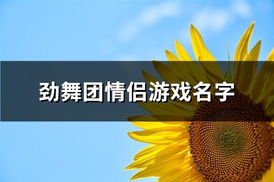 劲舞团情侣游戏名字(共188个)